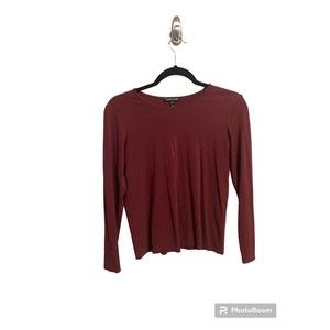 Eileen Fisher Red Silk Blouse